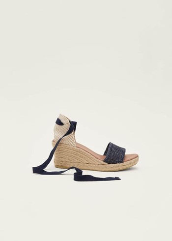 Phase Eight Weave Espadrille Heels Navy USA | 0478315-UT